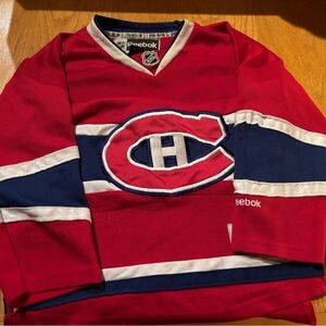 Montreal Canadiens Reebok Red and Blue Official Jersey